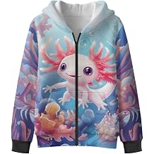 Coldinair Girs Full Zip Hoodies Kids Hooded Sweatshirt Jacket with Pocket Youth Teen Long Sleeve Shirt Pullover Top 6-16Y