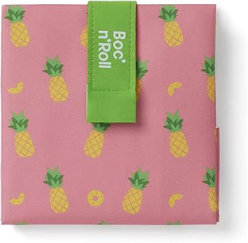 ROLLEAT BocnRoll Fruits | Reusable Sandwich Bag | Sandwich Container | Eco Friendly Food Bag | Reusable and Washable Sandwich Wrap | Pineapple Design