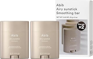 Abib Airy Sunstick Protection Bar DUO SPF50+ Broad Spectrum, Semi-Matte Sunscreen Stick for Oily & Combination Skin, No White Cast, Water-Resistant, Korean Sunscreen, 0.81 oz / 23 g, 2 Count