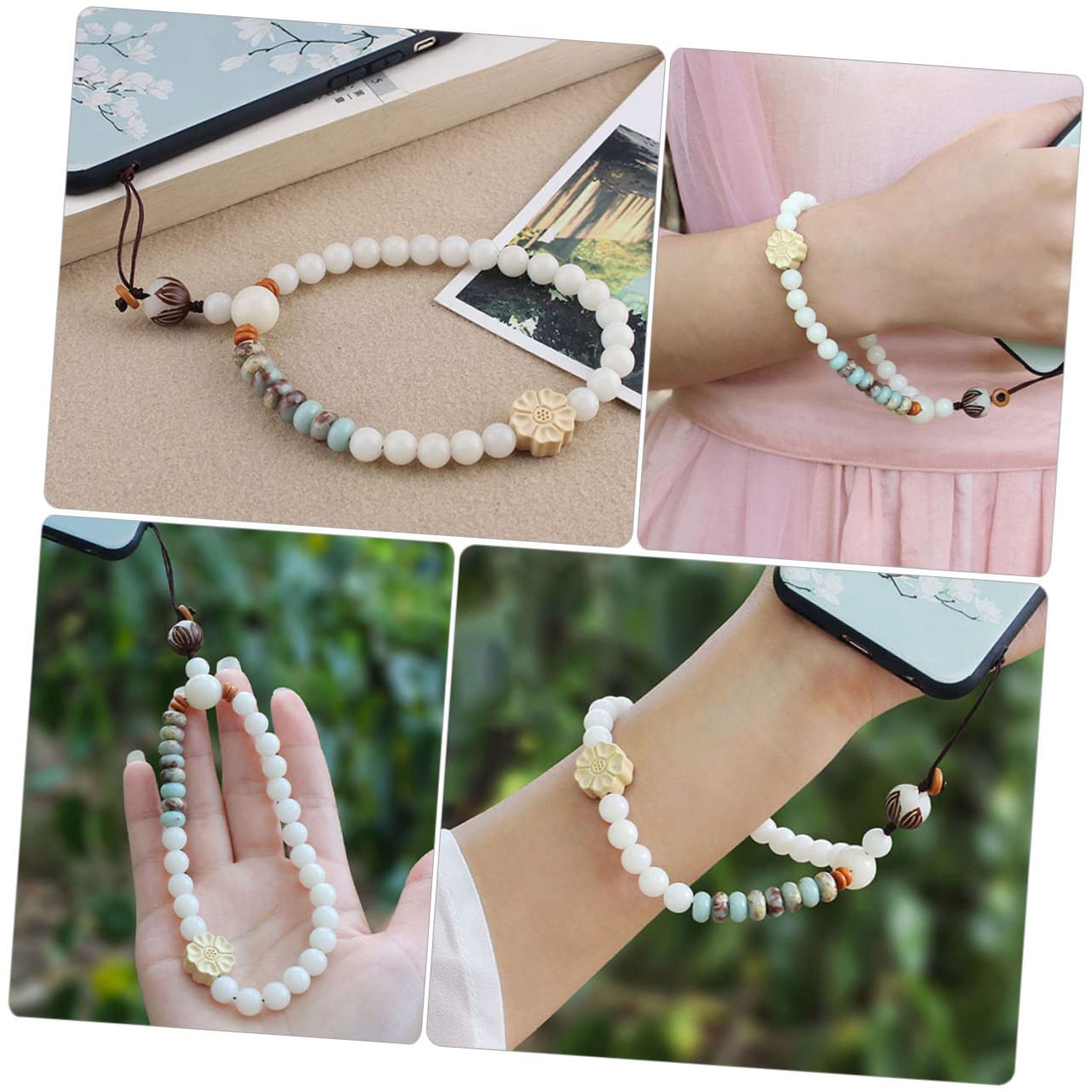 BESTonZON 5 Piezas cadena de teléfono móvil de jade teléfono inteligente cordón para colgar el teléfono despacho accesorios Accesorio móvil cordones colgantes cuerdas para celular