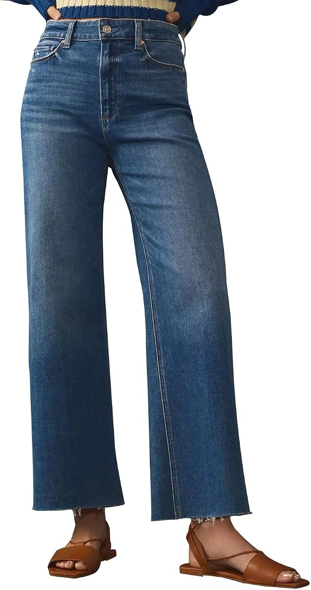 KUNMI Jeans para Mujer Pierna Ancha Baggy Cintura Alta Novios Pierna Recta Pantalones de Mezclilla Elásticos Moda Otoño 2026