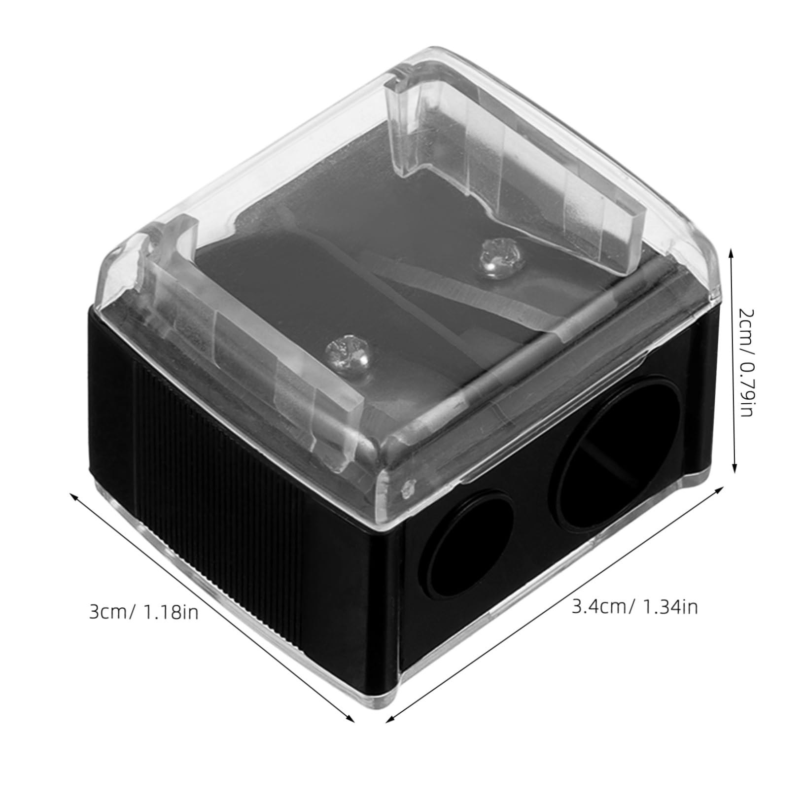 WRITWAA Double Hole Pencil Sharpener for Eyebrow Makeup Pencil Smudge Proof Eyeliner Sharpener