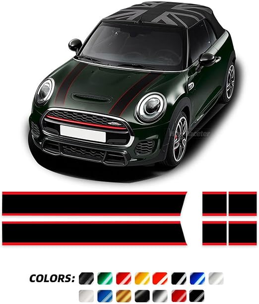 Amazon Pdtiic 車のボンネットステッカーボンネットストライプエンジンカバーバンドリアビニールデカール Minicooperf56r56 F55 F57 R57jcwアクセサリー用 ステッカー デカール 車 バイク