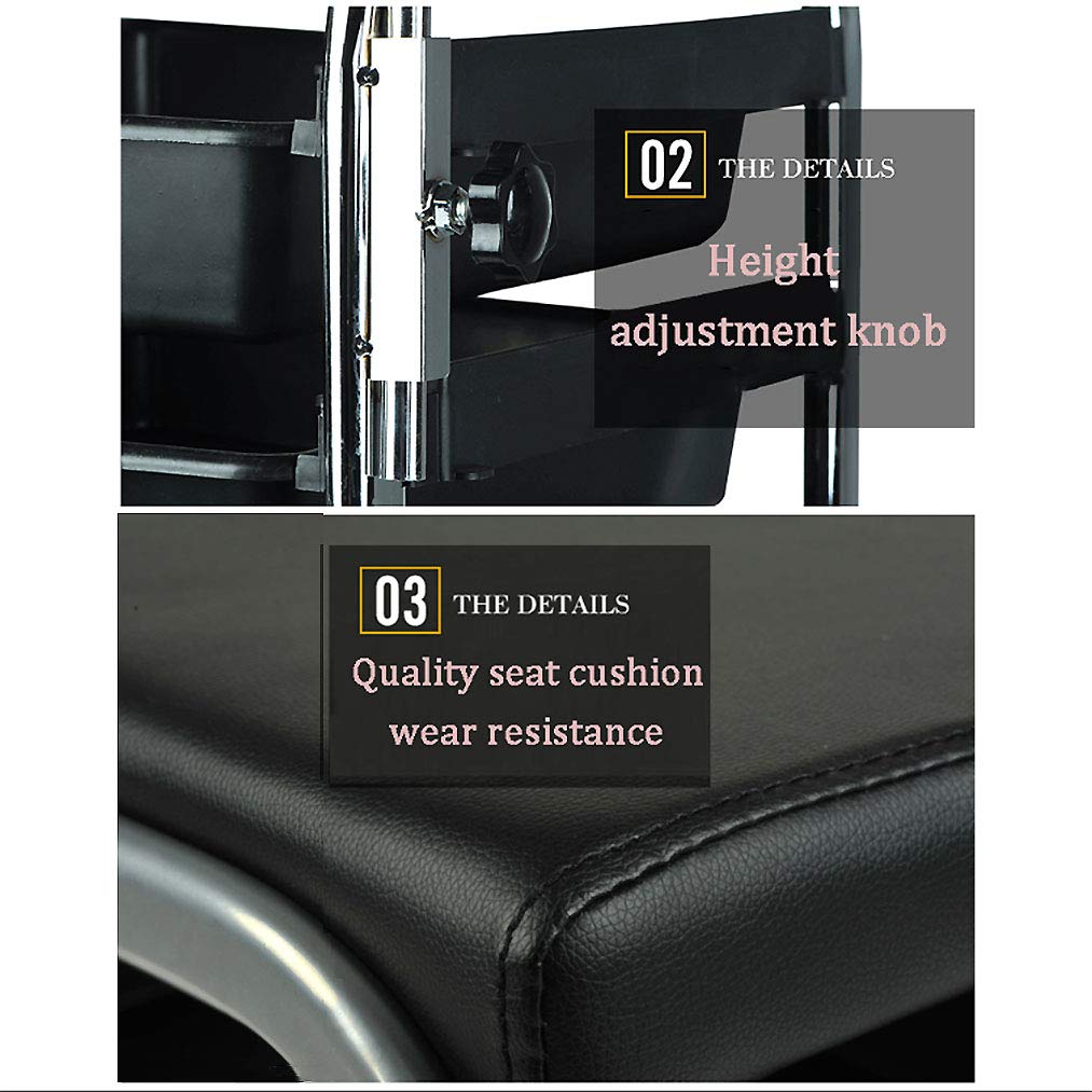 Chariot de Coiffure, Salon de Coiffure Mobile Salon de Coiffure beauté Chariot de manucure Ongles Outil de Cheveux Chariot Chaise pédicure Tabouret Table (Noir, Blanc)
