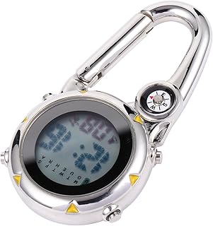 Mochila Gancho De Aço Inoxidável Mosquetão Inoxidável Relógio Feminino Relógio De Exercício Bússola De Caminhada Relógio Digital No Mosquetão Bússola Sobrevivência Escalada