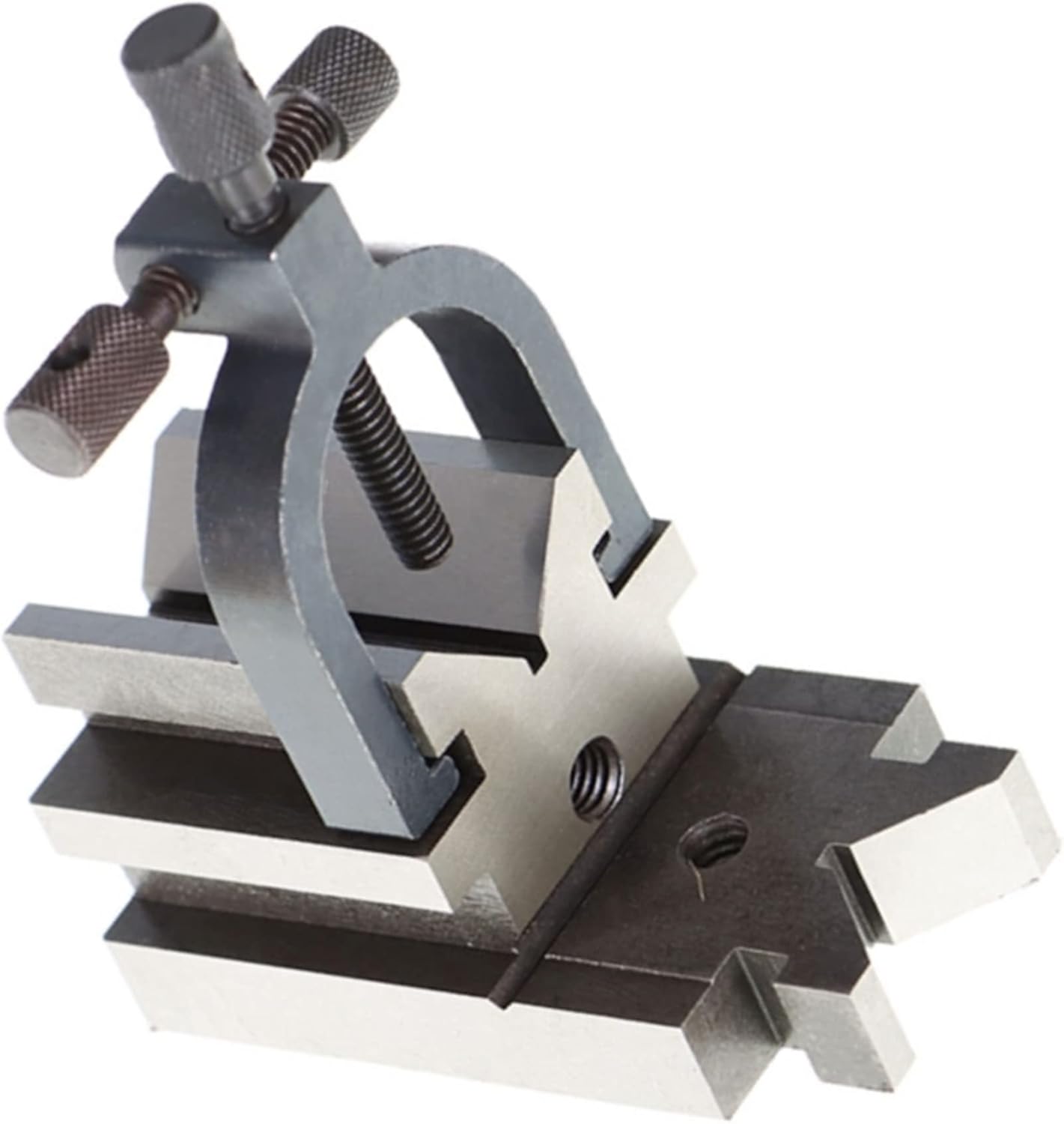 3-1/2 x 1-7/8 x 1-7/8 Accuracy V Block with Clamp Set, All Angle Hardened Steel Multi-use Gauge Gage Machinist Tool Fit for Drilling, Milling and Grinding Operations