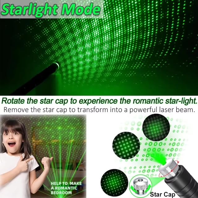 Image of Pravyon Laser Light - 5000MW Green Light Flashlight, Laser Pointer Light (532 nm, Green,650 nm,Laser Beam)