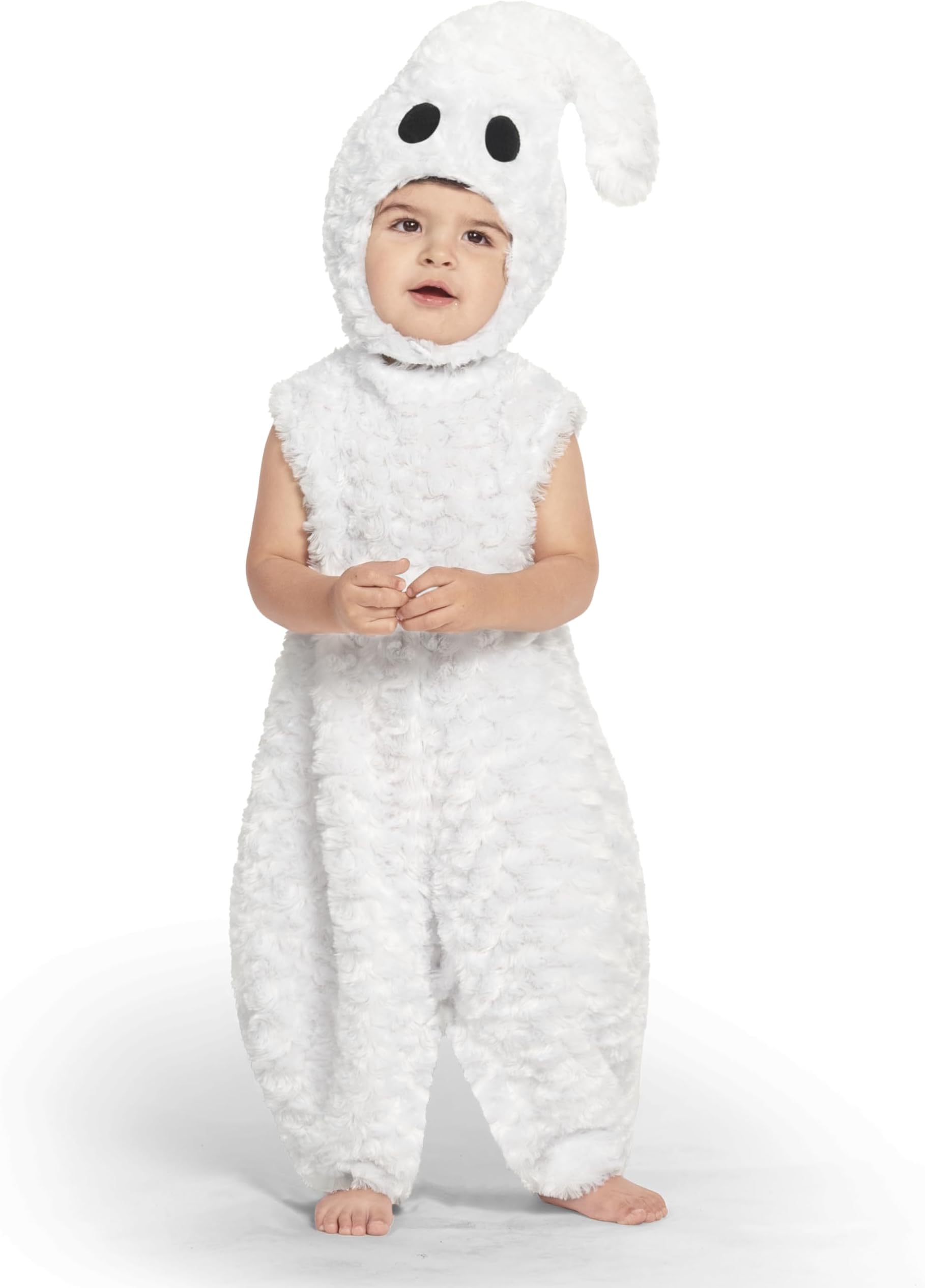 Spooktacular Creations Halloween Baby Ghost Costume, Kids White Belly Costume, Ghost Jumpsuit for Toddlers, Infants