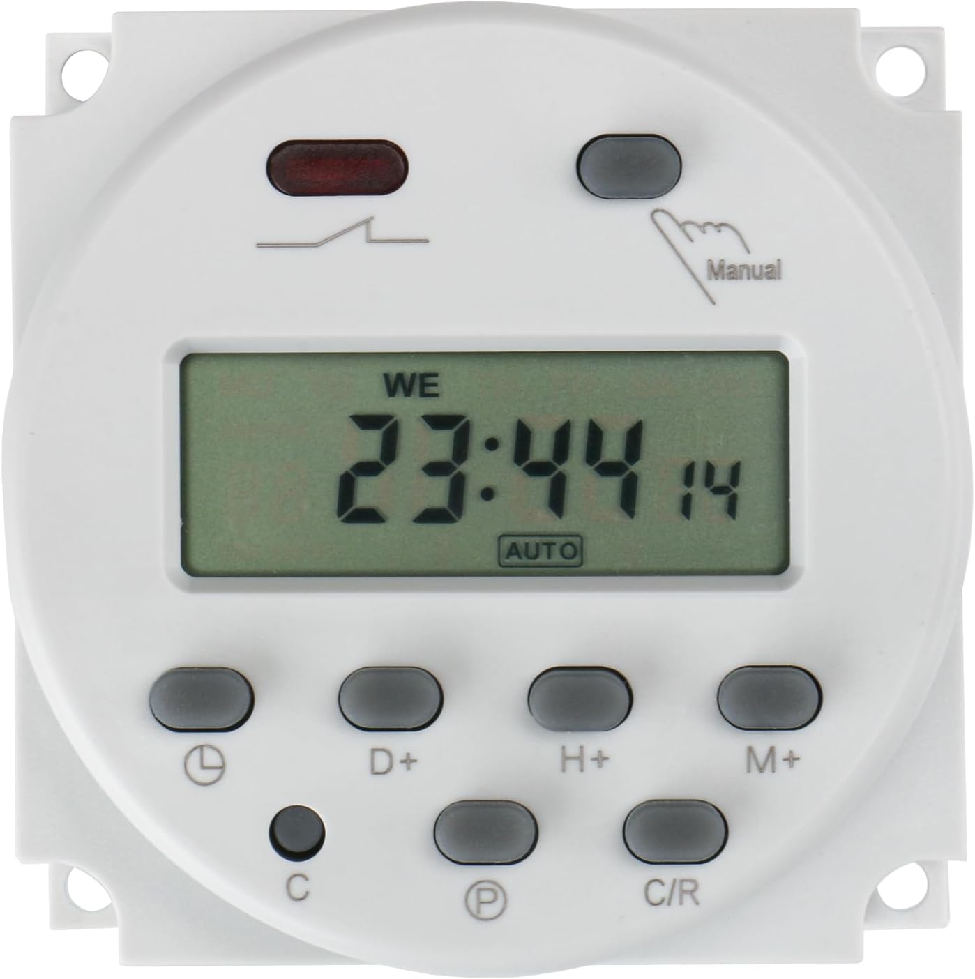 Time Switch Relay,Digital LCD Programmable Timer,12V DC/AC Input,200-250V 16A Output,28 Programs Daily/Weekly Schedule,CN101A for Lighting and Equipment Control