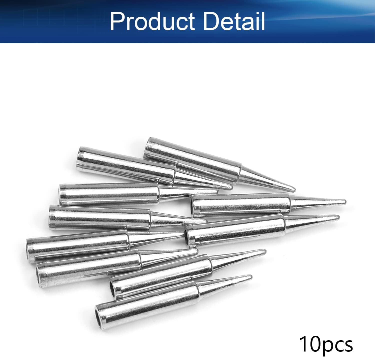 Fielect 10pcs Soldering Iron Tips Replacement Pure Copper Solder Tip Welding Equipment for Soldering Silver 900M-T-B Round Tip