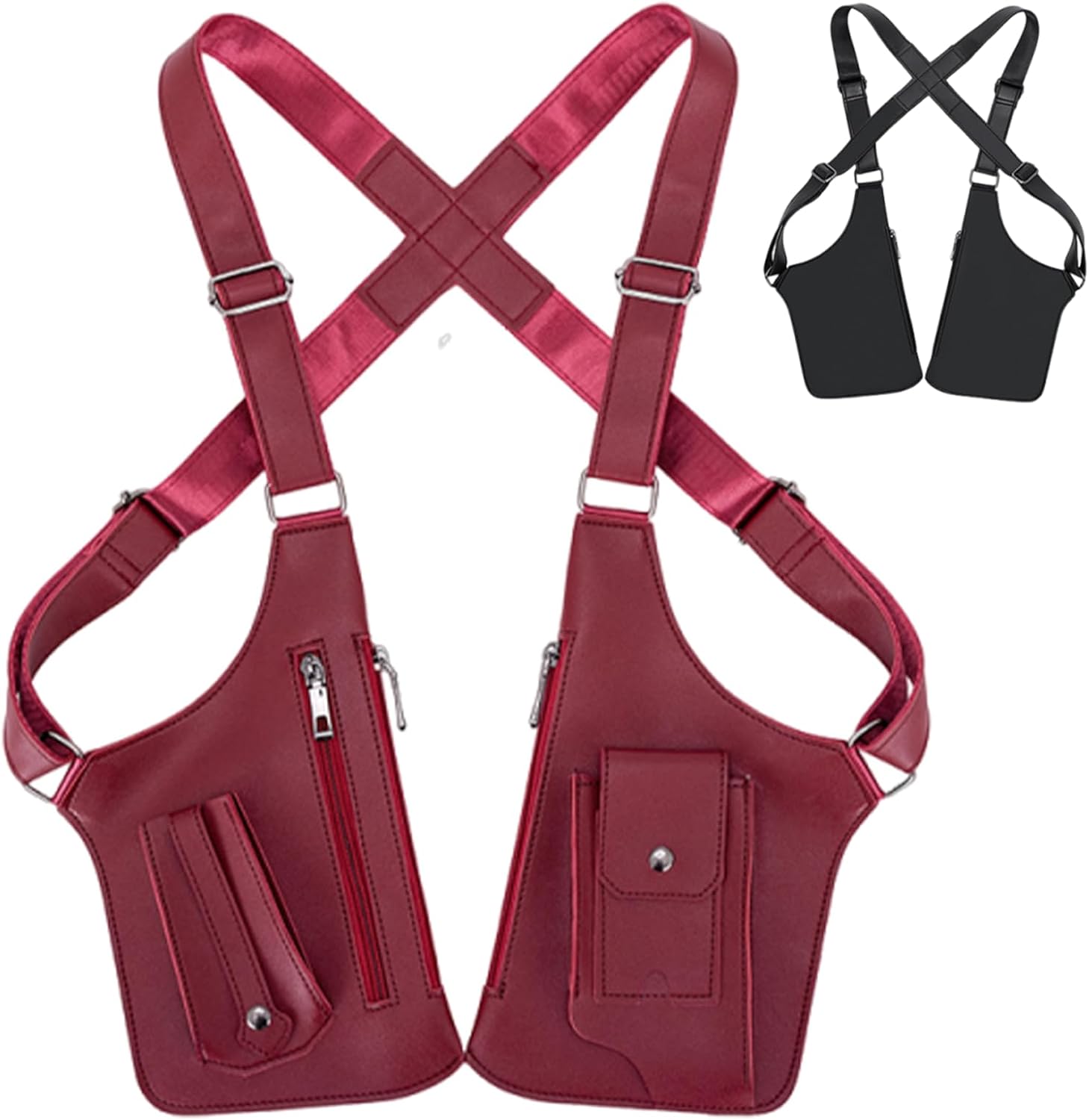 Premium Leather Underarm Shoulder Bag for Men & Women, Anti-Theft Adjustable Holster Bagwith Hidden Strap, Travel Wallet