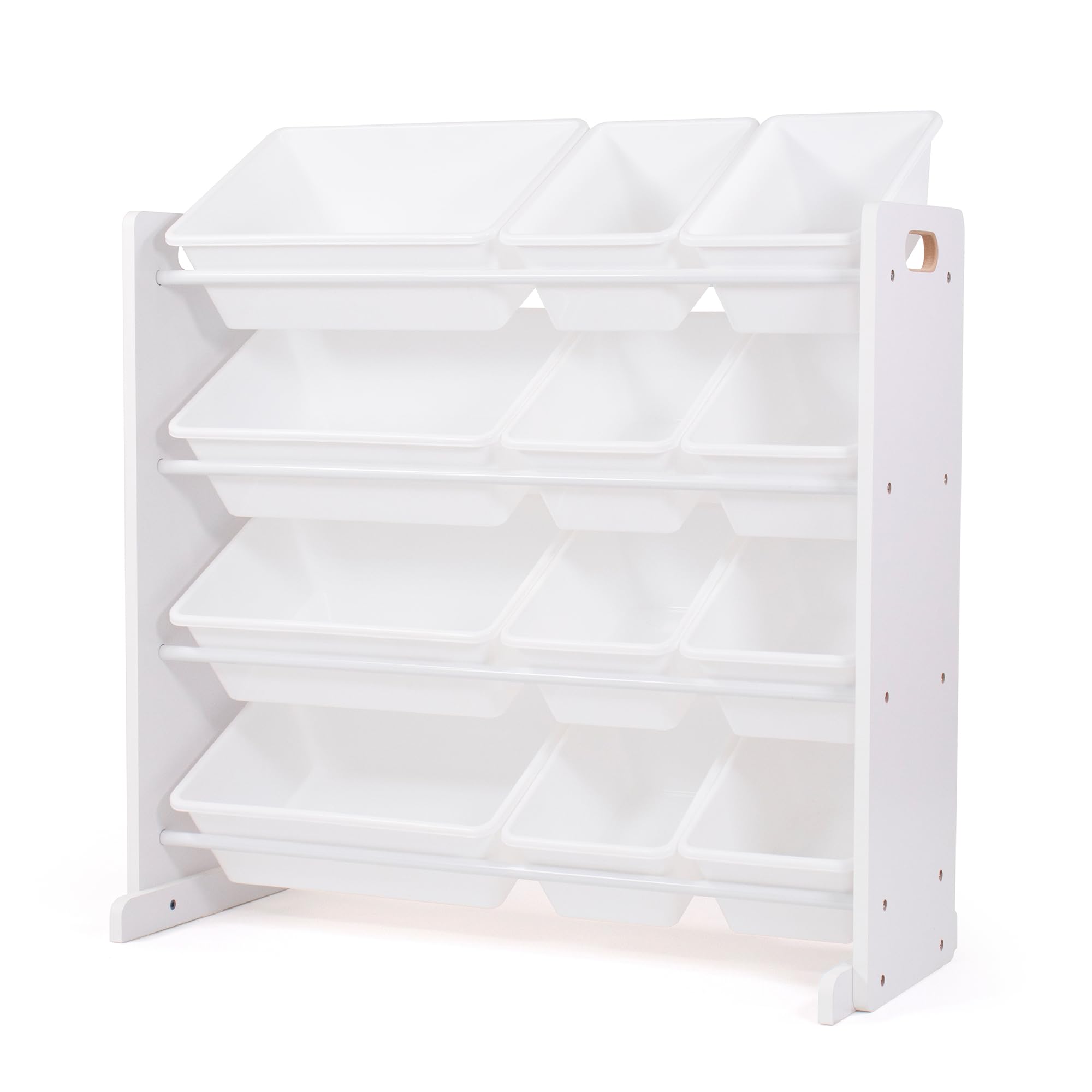 Humble Crew Wooden Toy Storage Organiser for Children & Toddlers, with 12 BPA Free Plastic Removable Storage Bins, Ideal for Storing Toys, Games, Books and Craft Supplies - White โ image 1