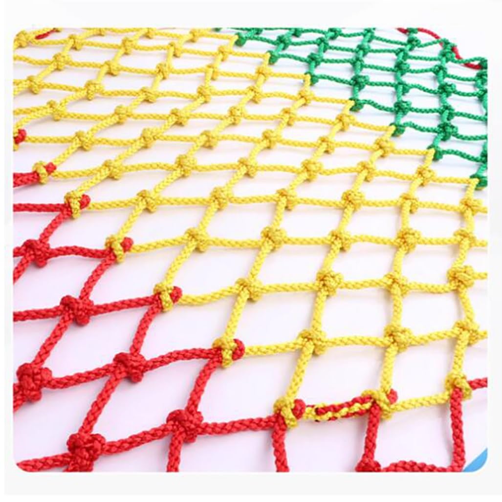 Red de escalada al aire libre para parque infantil, red de carga de 14 mm a 16 cm de grosor, juego de columpio de escalera de cuerda de roca duradera, 1 x 1 m para aventura y seguridad de los niños