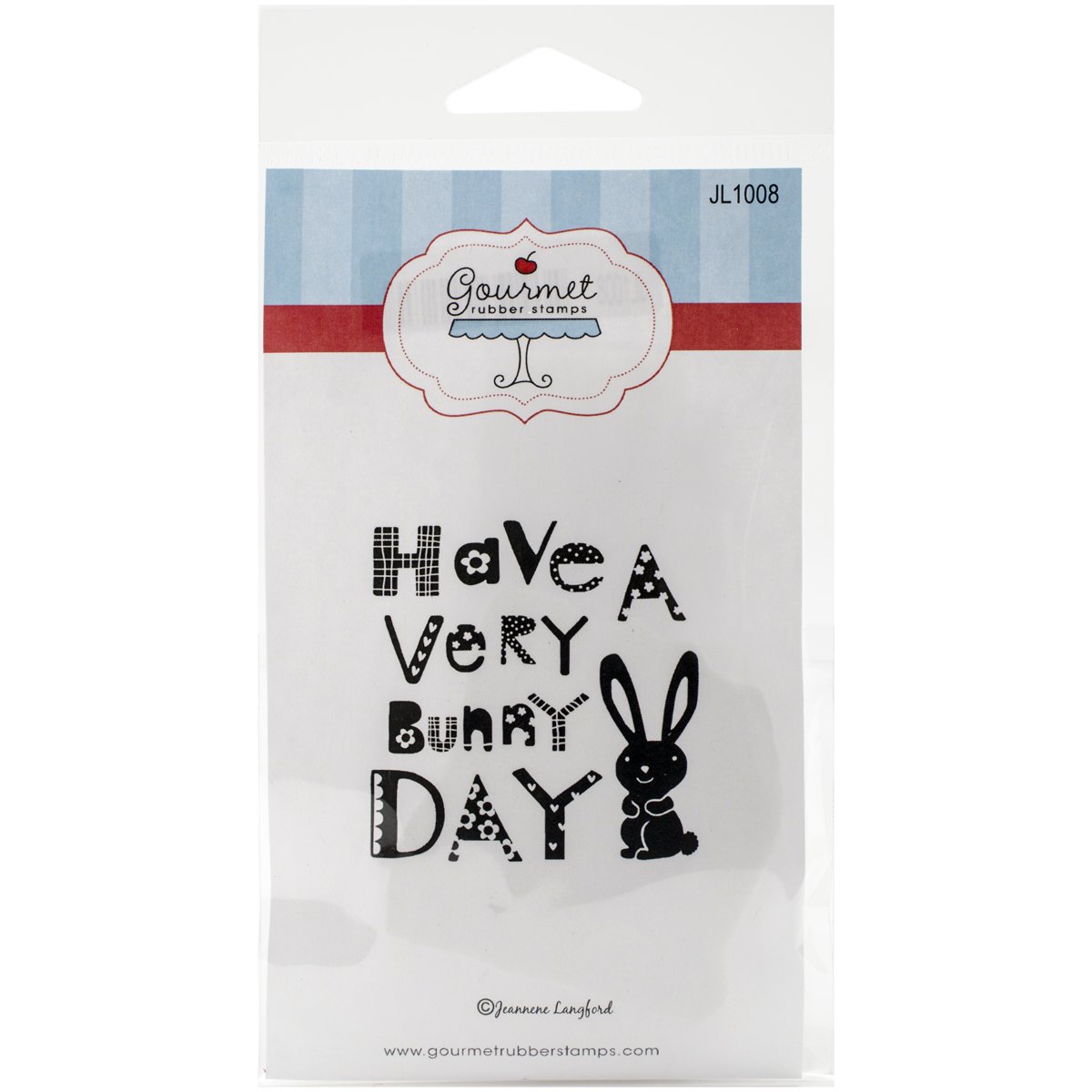 Gourmet Rubber Stamps Cling Stamps 3.25 x 6.5-inch-Have A Very Bunny Day