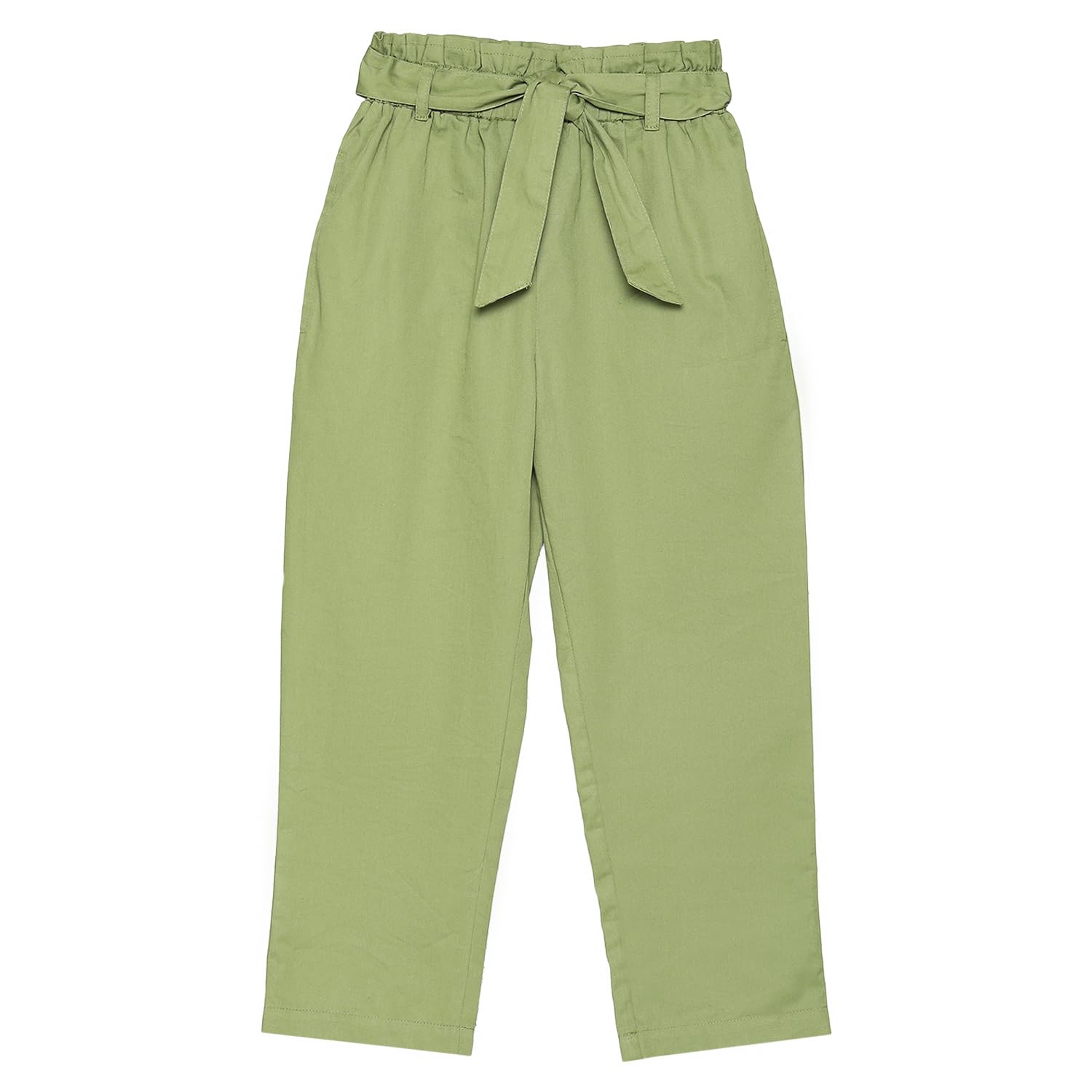 Biba Girl's Green Viscose Blend Straight Top 1