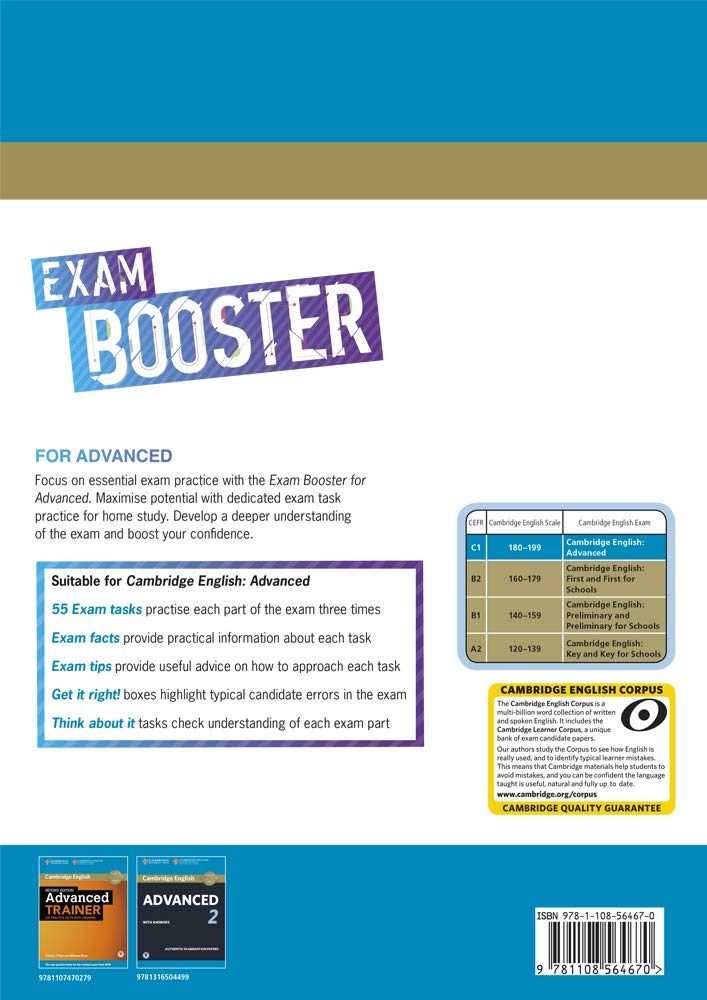Exam Booster for Advanced. Self-study Edition. Book with Answer Key and Audio.: Photocopiable Exam Resources for Teachers (SIN COLECCION)