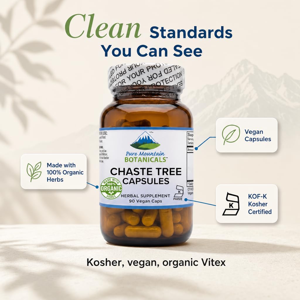 Pure Mountain Botanicals Organic Vitex Chasteberry - 90 Capsules for Women — Amazon image 5