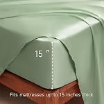 Satin Sheets Full Size - 4 Pieces Luxury Silky Soft Bed Sheets, Wrinkle-Free Sage Green Satin Silk Sheet Set with 1 Deep Pocket Fitted Sheet, 1 Flat Sheet, 2 Pillow Cases