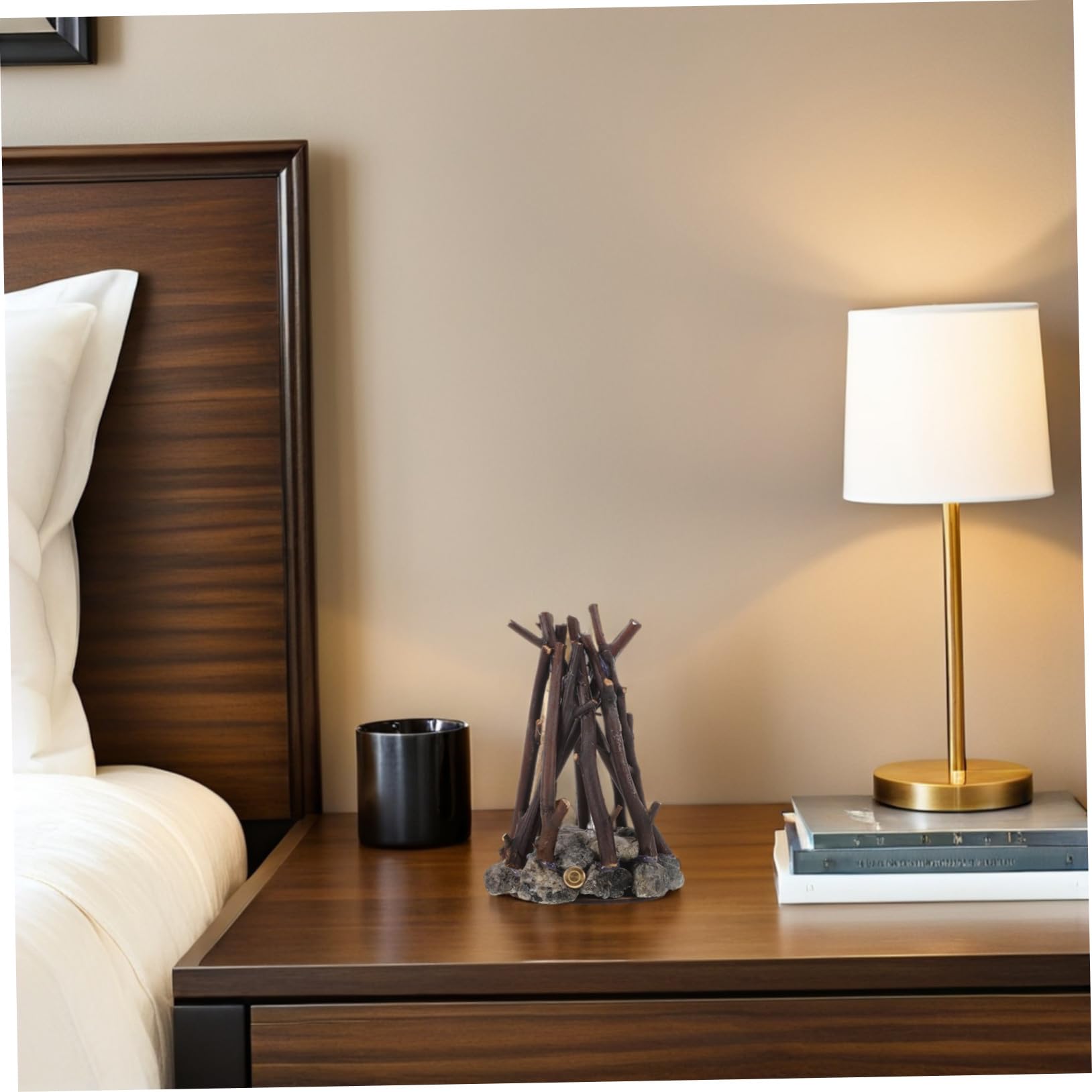 TOYANDONA USB Recargable Lámpara de Ambiente con Efecto Llama y Ruido Lámpara de Mesa Pequeña para Decoración y Relajación Interiores y Actividades al Aire