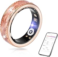 Vista 1 de Anillo inteligente para mujeres y hombres, rastreador de salud y fitness con monitor de frecuencia cardíaca, sueño, oxígeno en sangre, HRV, 128 Oro