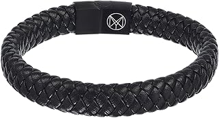 Men's Leather Bracelet. Braided Genuine Leather with a Stainless Steel Closure. Men’s Fashion