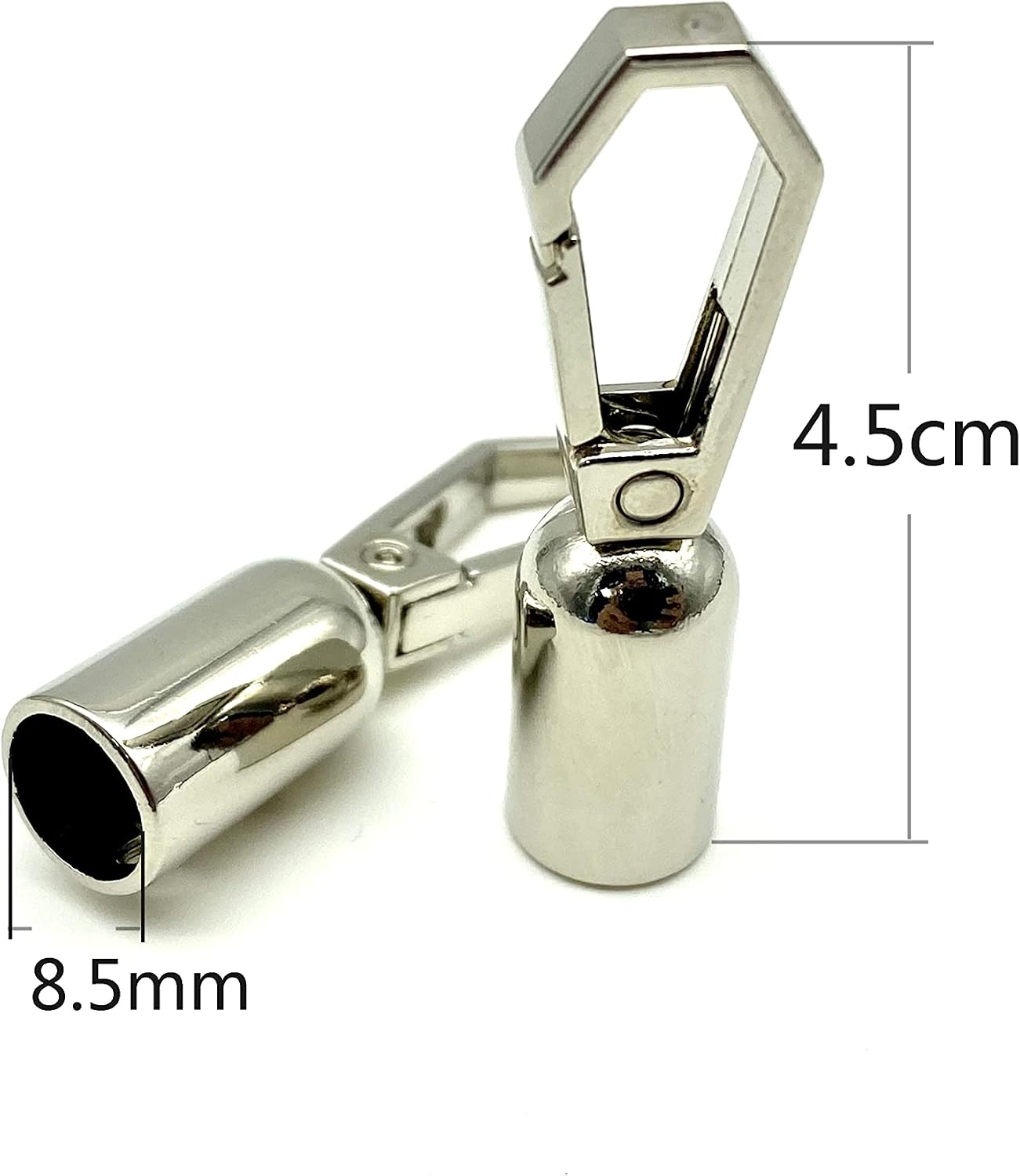 Heavy Duty zinc alloying Tassel Keychain Rope Cord end caps Stopper with Trigger Hook Clasp for Bag Purse Handles 5/16" / 8.5mm Nickel T236