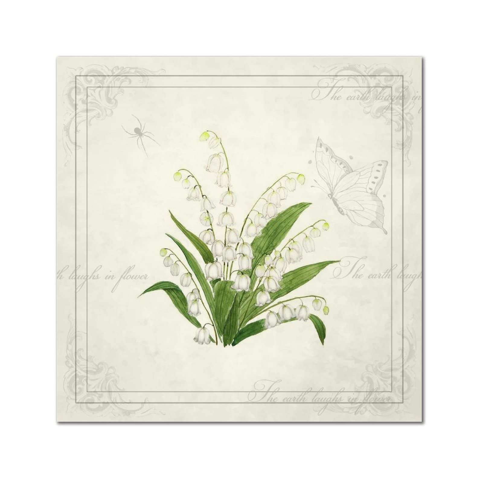 Muguet de la vallée sur panneau en bois rustique de qualité supérieure - 6