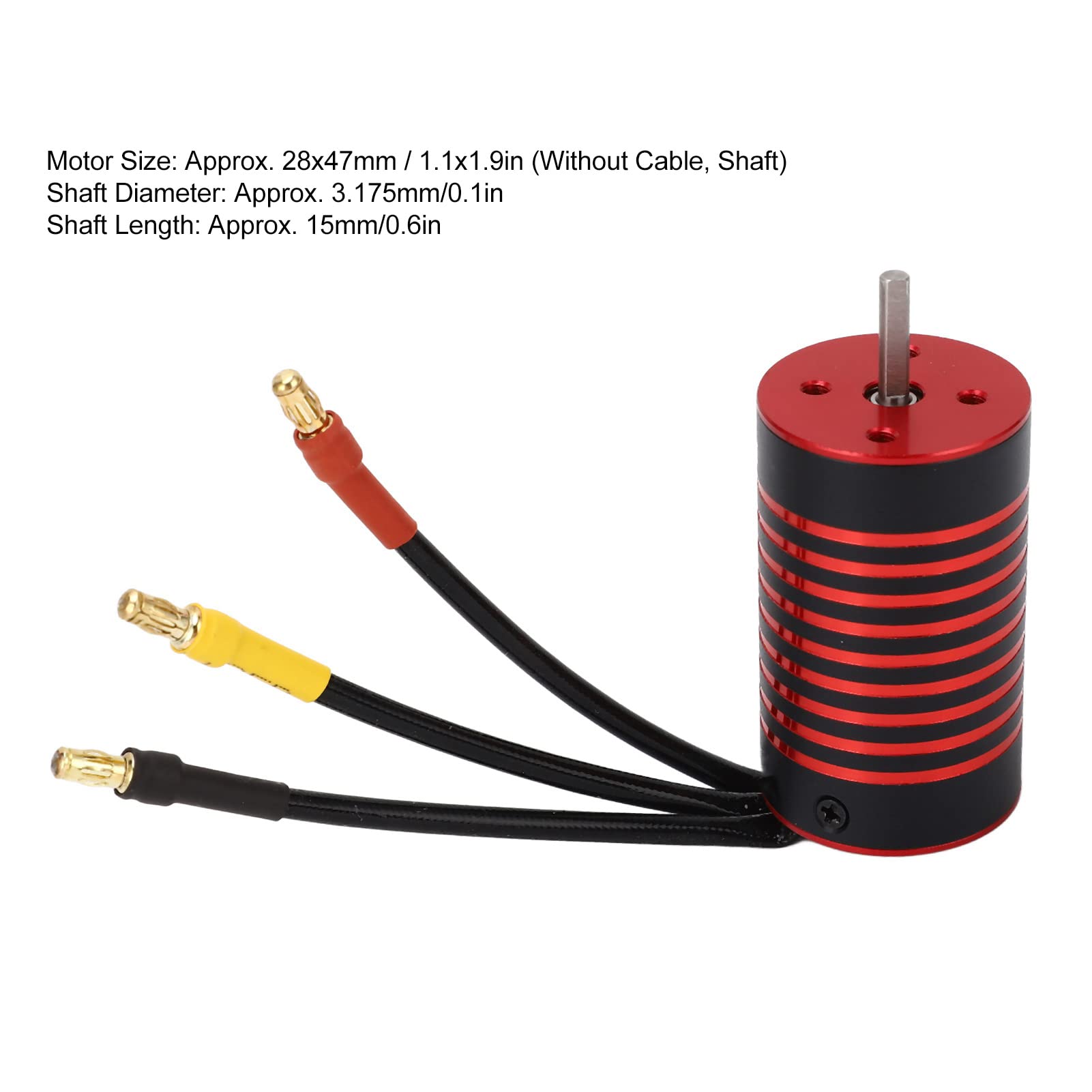 Motor Brushless 2845 para Coche RC 1/12 1/14, Aleación de Aluminio Resistente al Agua y Óxido, 4 Polos de Alto Par - Eficiencia Alta, Disipación de Calor Mejorada, Compatible (4400KV)