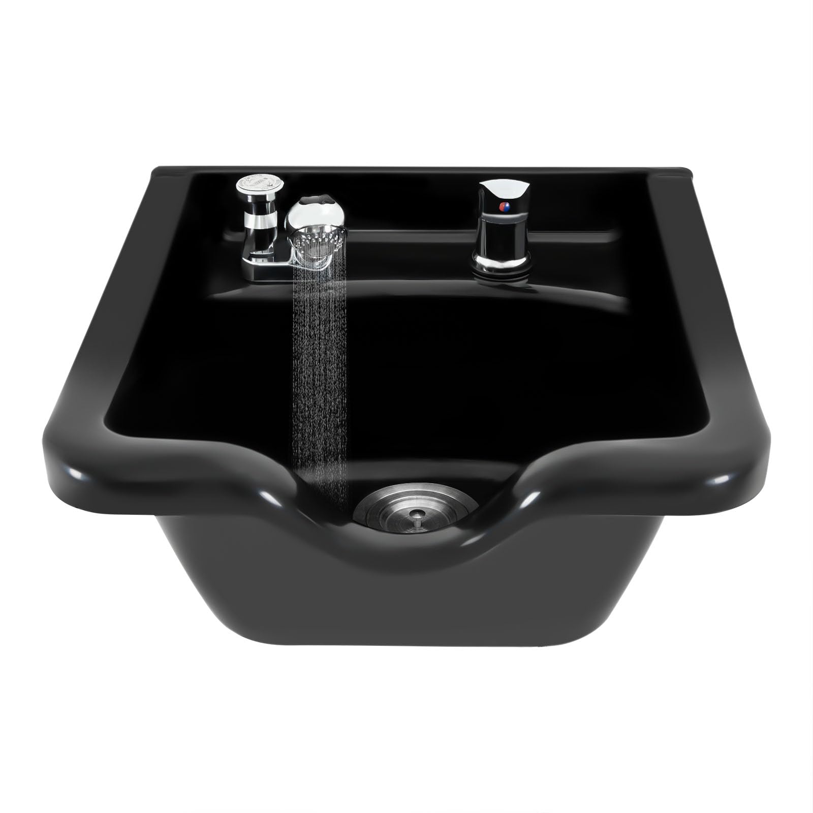 Mobiles Waschbecken Friseur ABS-Kunststoff Friseur Waschbecken Abmessung 47,5 x 4 9X 25 cm, Schwarze Shampoo Bowl Spa Spüle Schönheitssalon Ausrüstung für Friseure