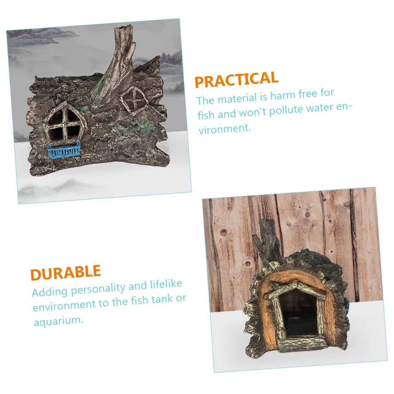 Happyyami 4piezas Refugio Decorativo para Camarones y Peces Casa Escondite para Acuarios Adorno Natural De Árbol Accesorios para Peceras y Acuarios Decoración Acuática Vividamente