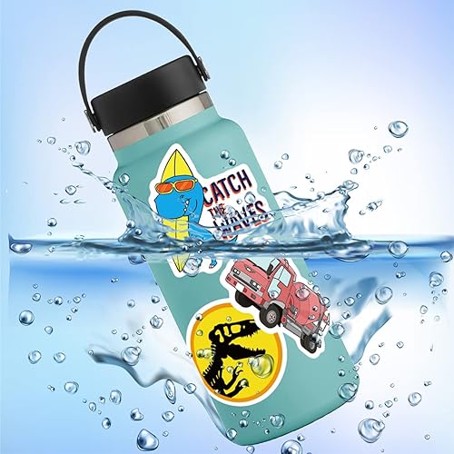 Miniatura 4 de Calcomanías para botellas de agua para niños, 100 calcomanías de vinilo impermeables para botellas de agua, paquete de calcomanías para niños,