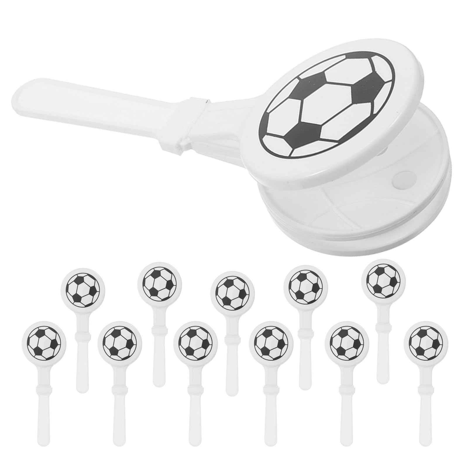 GALPADA 12 Stück Tragbarer Fußball Handklatscher aus Kunststoff mit Einzigartigem Fußball Motiv für Partyspielzeug und Mitgebsel bei Sport und Abschlussfeiern