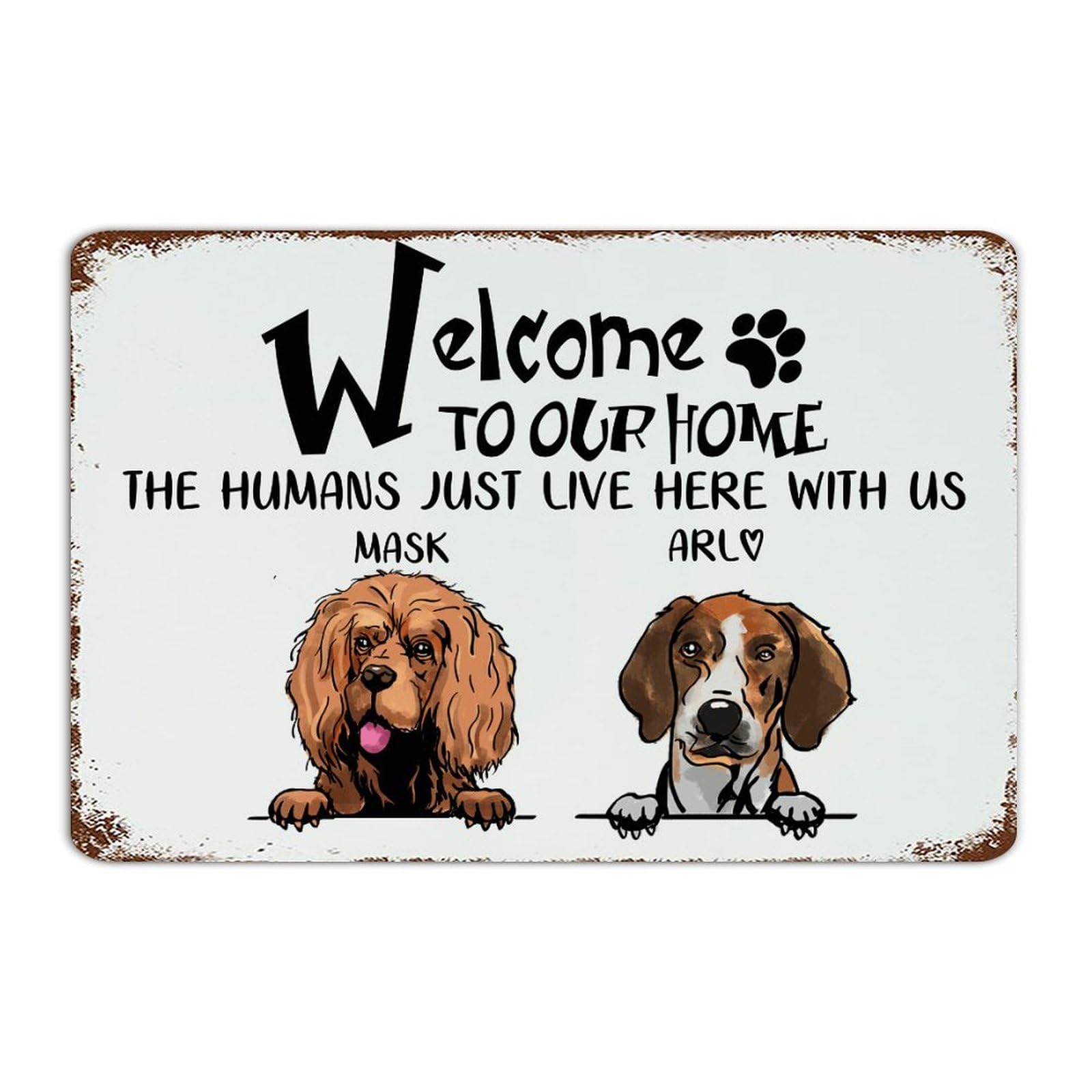 Plaque en métal pour animal de compagnie et déco maison rigolote