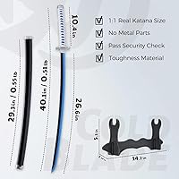 Vista 19 de Cold Blade Demon Katana - Réplica de anime de 41 pulgadas con cinturón y soporte, espada duradera perfecta para cosplay, espada Nichirin con diseño
