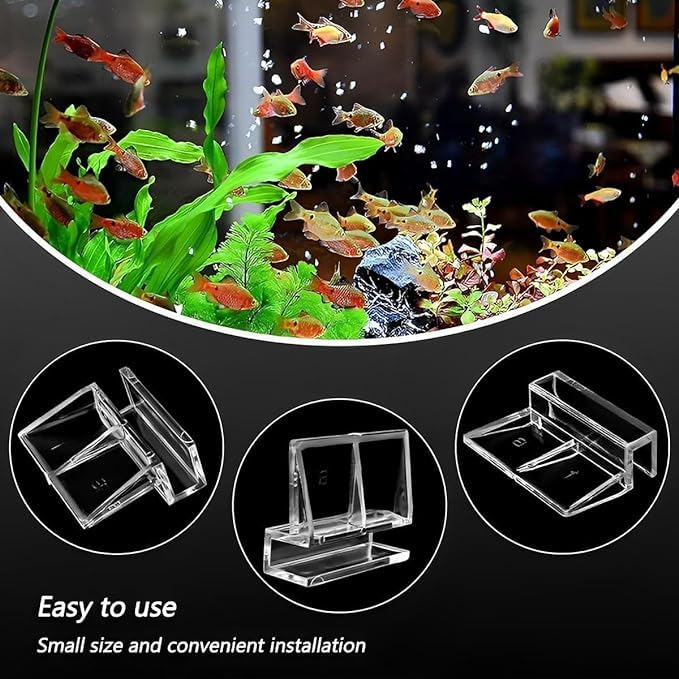 Image of VAYINATO 6 Pcs Acrylic Aquarium Fish Tank Glass Clossing Top Lid Cover Support Clip Clamp for Rimless Aquarium and Top Open Glass Support Suitable for Tank Thickness (6MM) by Petzlifeworld