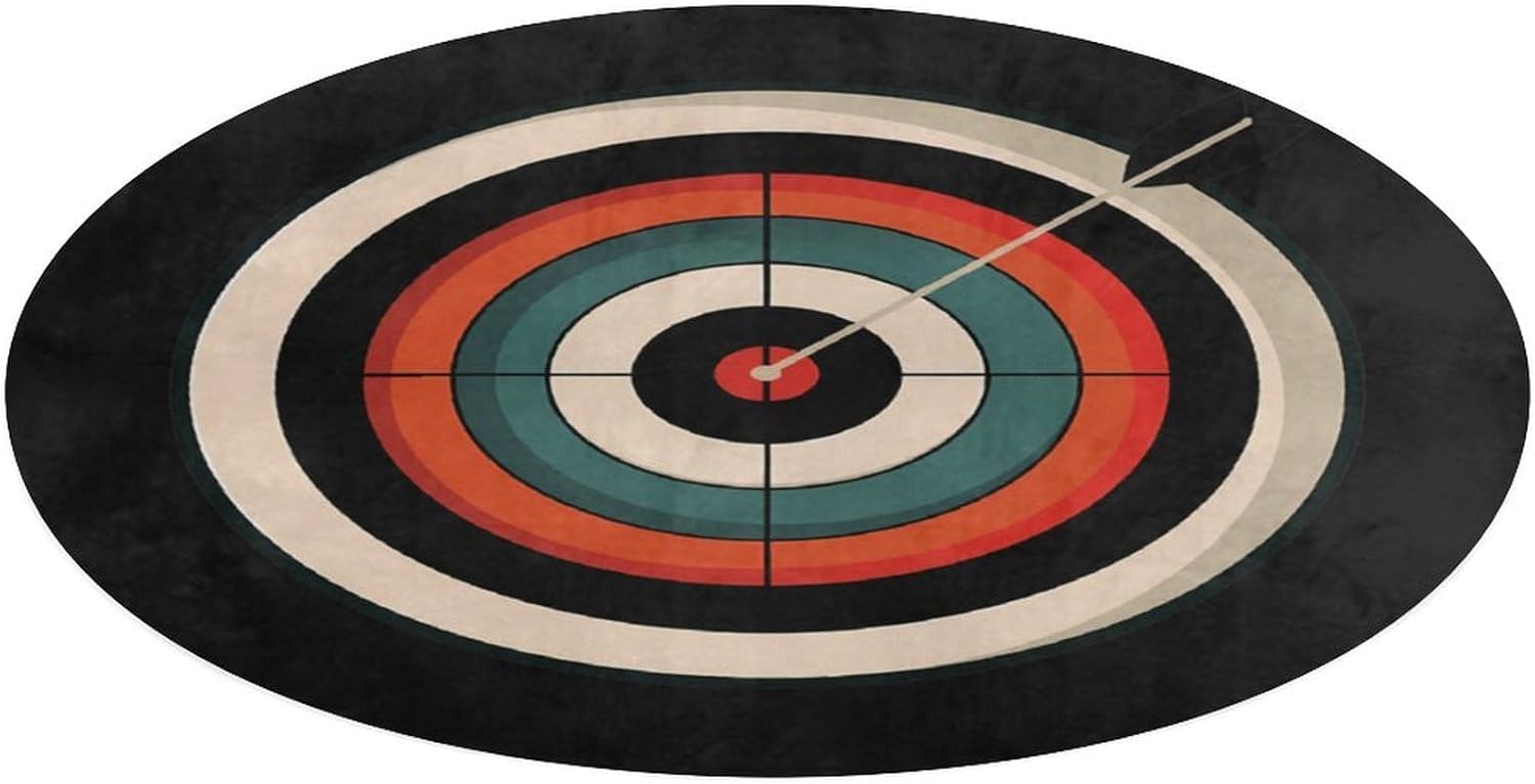 Bullseyes Target Bulls Eyes Round Rug Non-Slip Area Rugs Floor Mats Carpet Home Office Decor 90 * 90cm