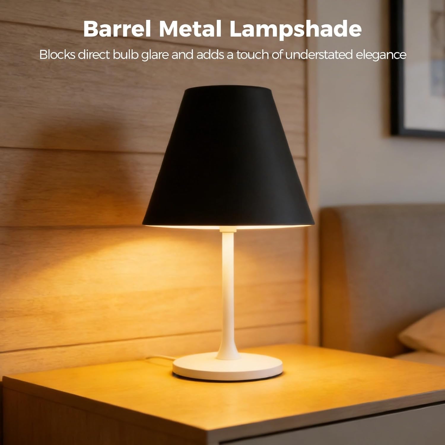 4 Pcs Barrel Metal Lampshades, Black Iron Cone Lamp Shades, Industrial Metal Pendant Light Covers, Modern Lighting Accessories for Table, Pendant, Floor, Wall Lamps