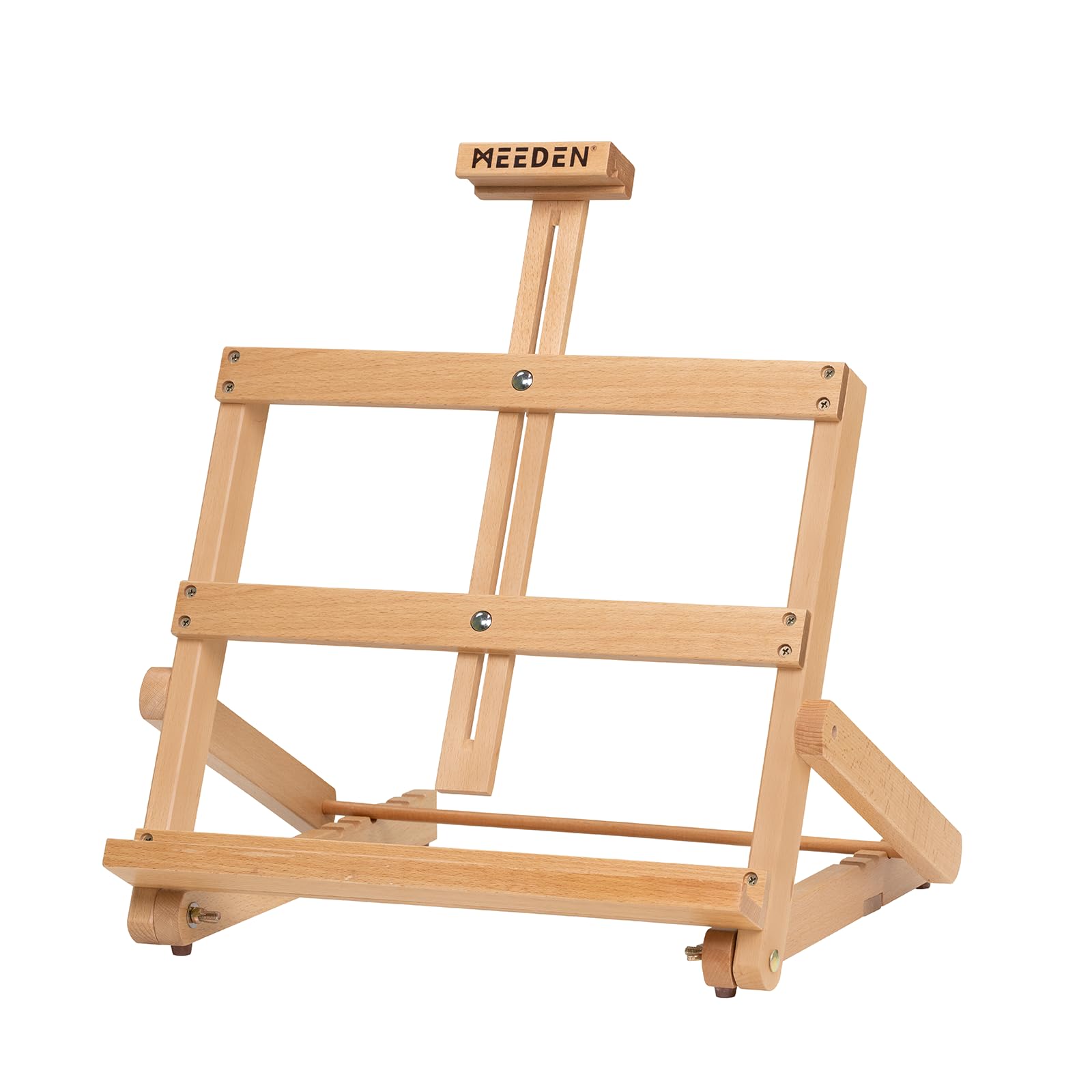 MEEDEN H-förmige Tischstaffelei Holz, Verstellbare Staffelei Tisch aus deutsche Buchenholz, Faltbarer Tragbarer Leinwand Ständer, Display-Staffelei für Gemälde Kunst & Handwerk, Leinwand bis zu 51cm
