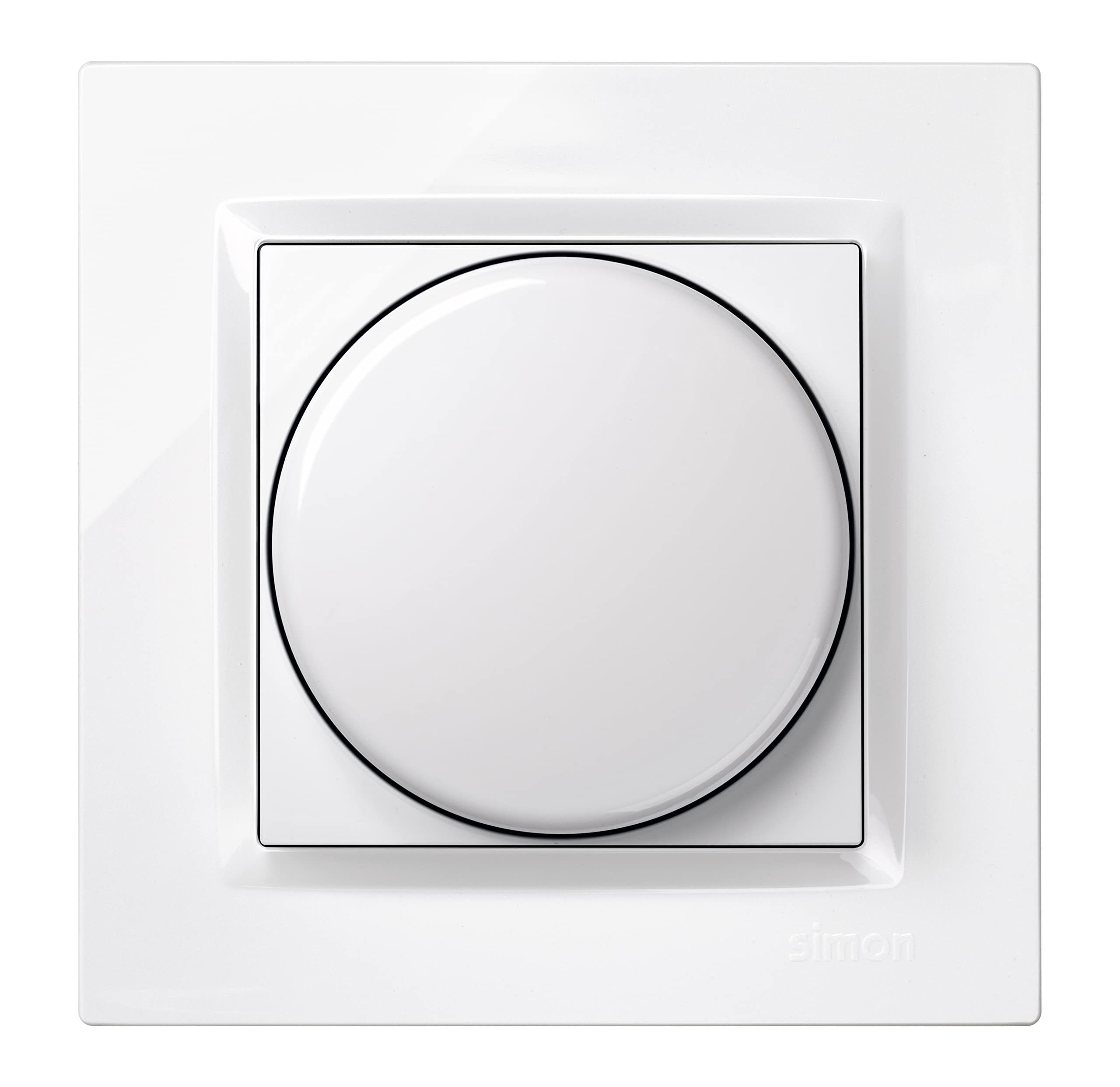 SIMON - Regulador Luz LED, Interruptor para Regular la Intensidad de Luz, Táctil, Serie Simon 10, Fácil de Instalar, Incluye Marco, Tapa y Mecanismo, Apto para Interiores, Color Blanco