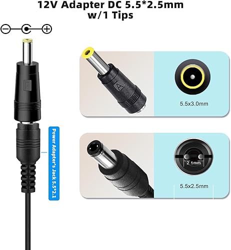 Miniatura 5 de Adaptador de corriente Casio de 12V Casio compatible con Casio Piano AD-A12150LW, AD-A1215LW, Casio Keyboard PX-130 PX-350 PX-160 PX-150 CDP-120
