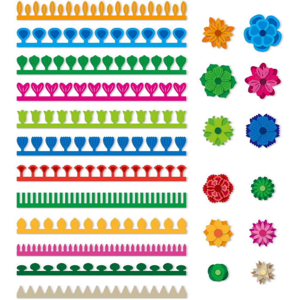 DELORIGIN 12 Styles 3D Rollded Flowers Cutting Dies Card Making Die Cut Carbon Steel Flower Petal Quilling Strips Die Cuts Stencils Card Scrapbooking