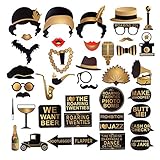 1920s photo booth ❤ 【Einfache Montage】 - Die Requisiten waren robust. Befestigen Sie einfach die Holzstangen mit dem mitgelieferten doppelseitigen Klebstoff an jeder Stütze. Sie waren super einfach zu kleben und machten die Montage zum Kinderspiel. Halten Sie es dann vor Ihr Gesicht oder an eine beliebige Stelle, an der Sie es platzieren möchten