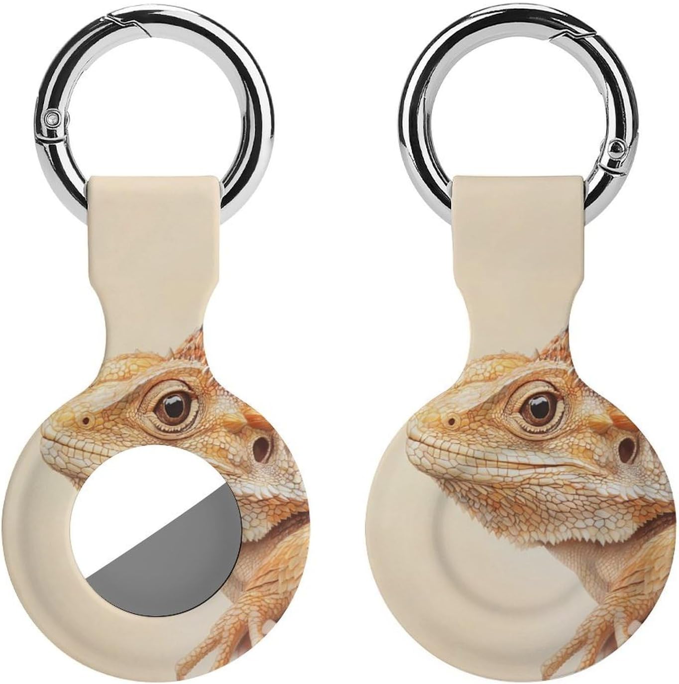 Horned Lizard Funny Cover Compatible with AirTag Case Protector GPS Tracker Holder with Keychain