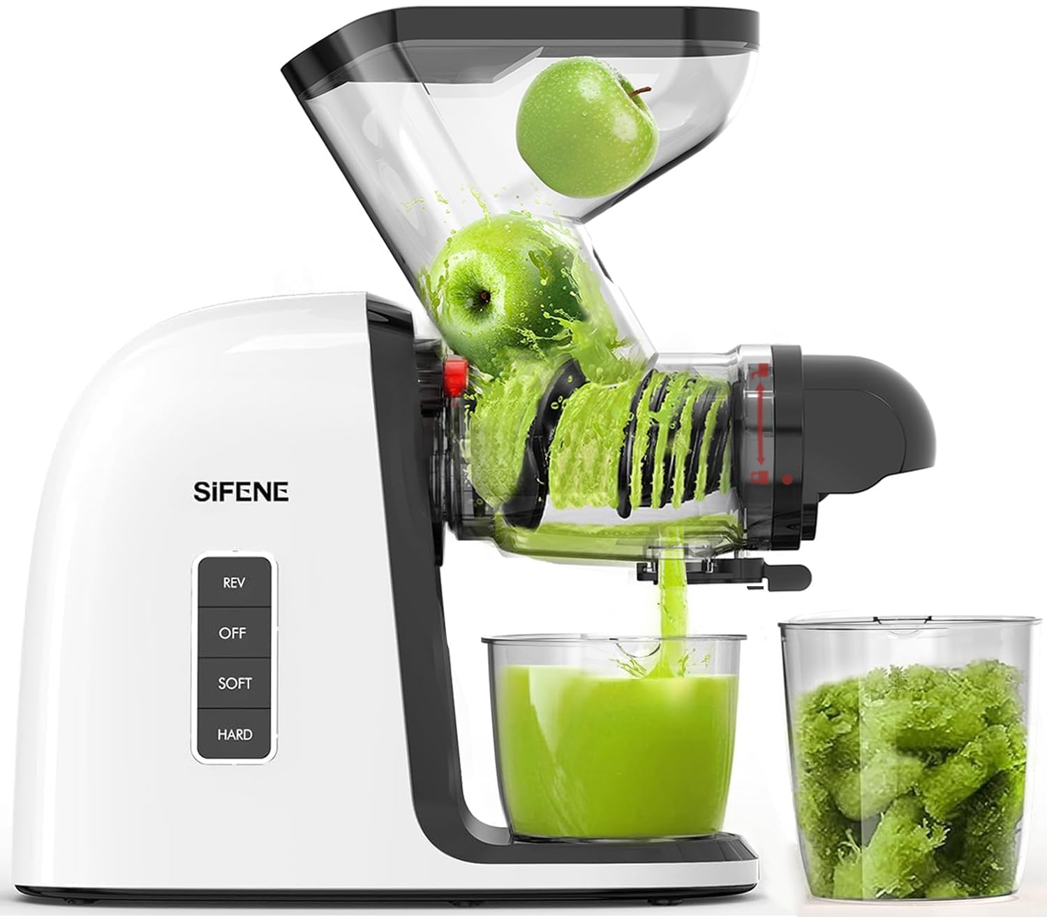SIFENE Cold Press Juicer Machine 3 Dual Wide Chute Slow Masticating Juicer for Whole Fruits and Vegetables 200W