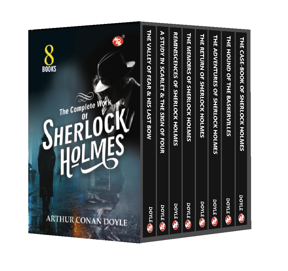 Image of Complete Works of Sherlock Holmes - Set of 8 Books | Classic Detective Stories by Arthur Conan Doyle (Box Set)