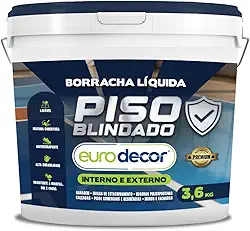 Borracha Líquida para Piso 3,6KG Tinta Borracha Antiderrapante Hidrorrepelente Garagem Estacionamento (Cinza)