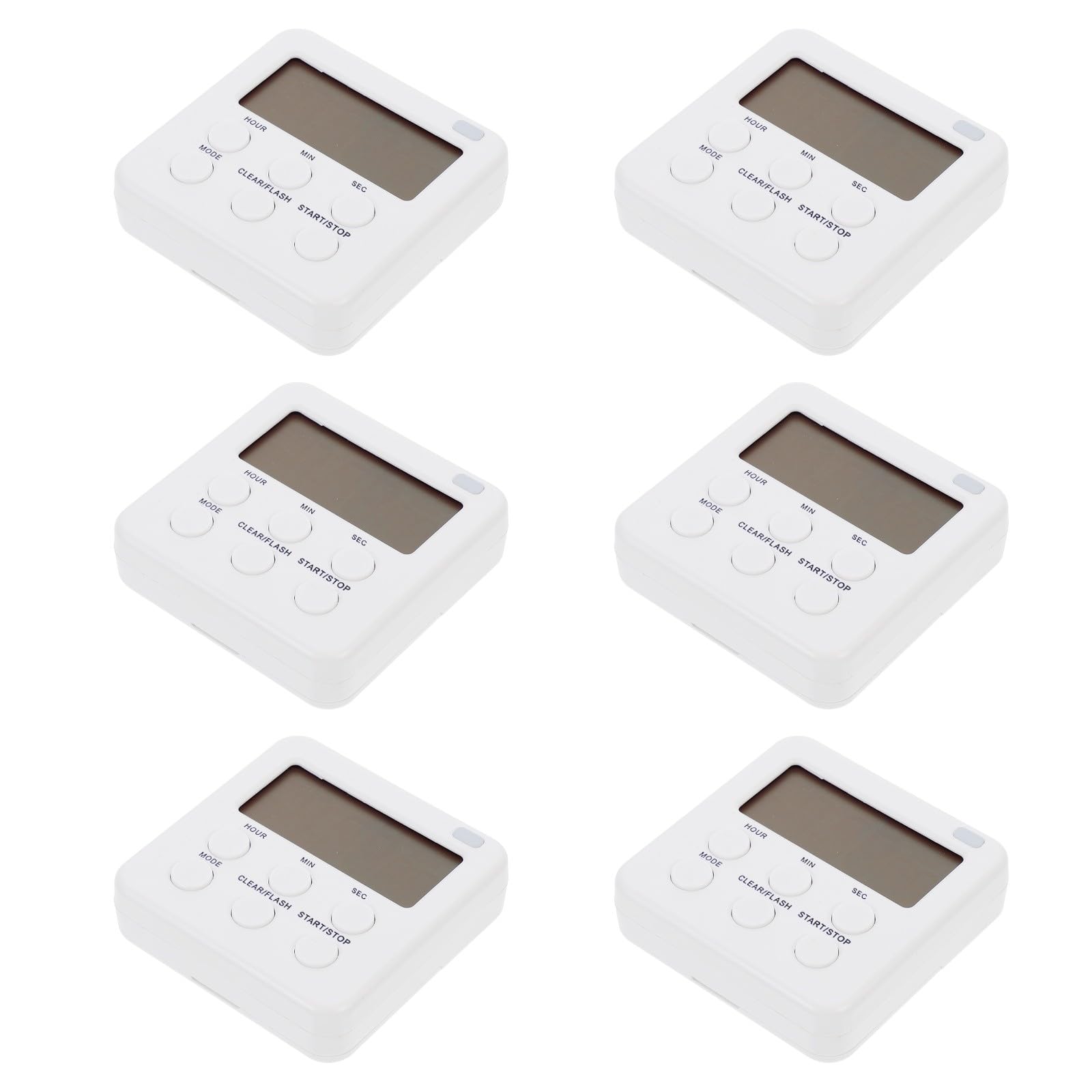 Minuteur Silencieux Numérique 6 Pièces en Abs Mode Horloge