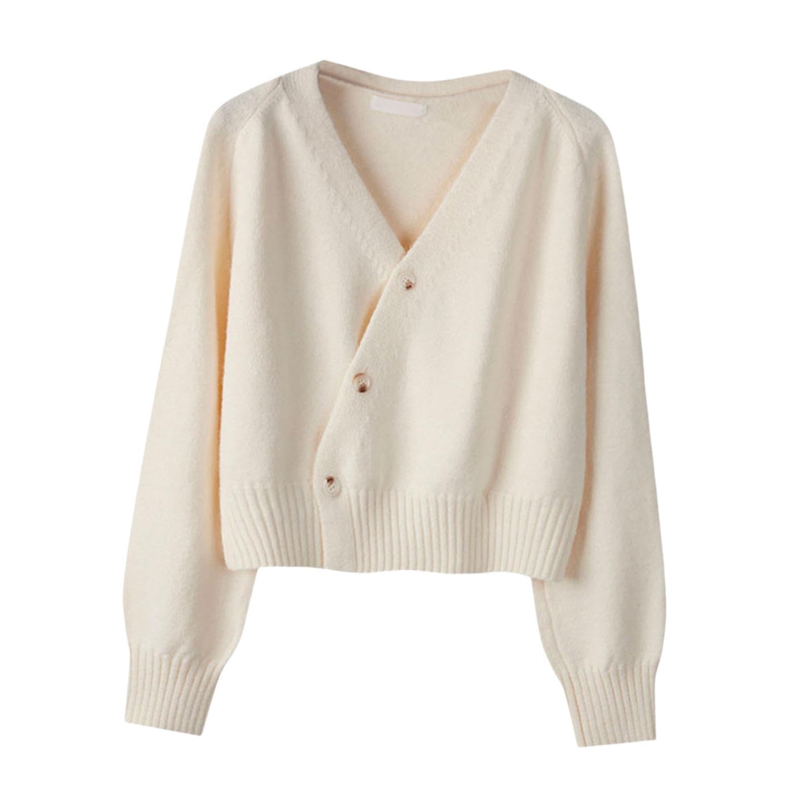 shopora Women'S Cardigan Sweater For Fall Winter Jacket Clothes V Neck Crop Cardigan Apricot | Womens Clothing | Sweaters-picture-41