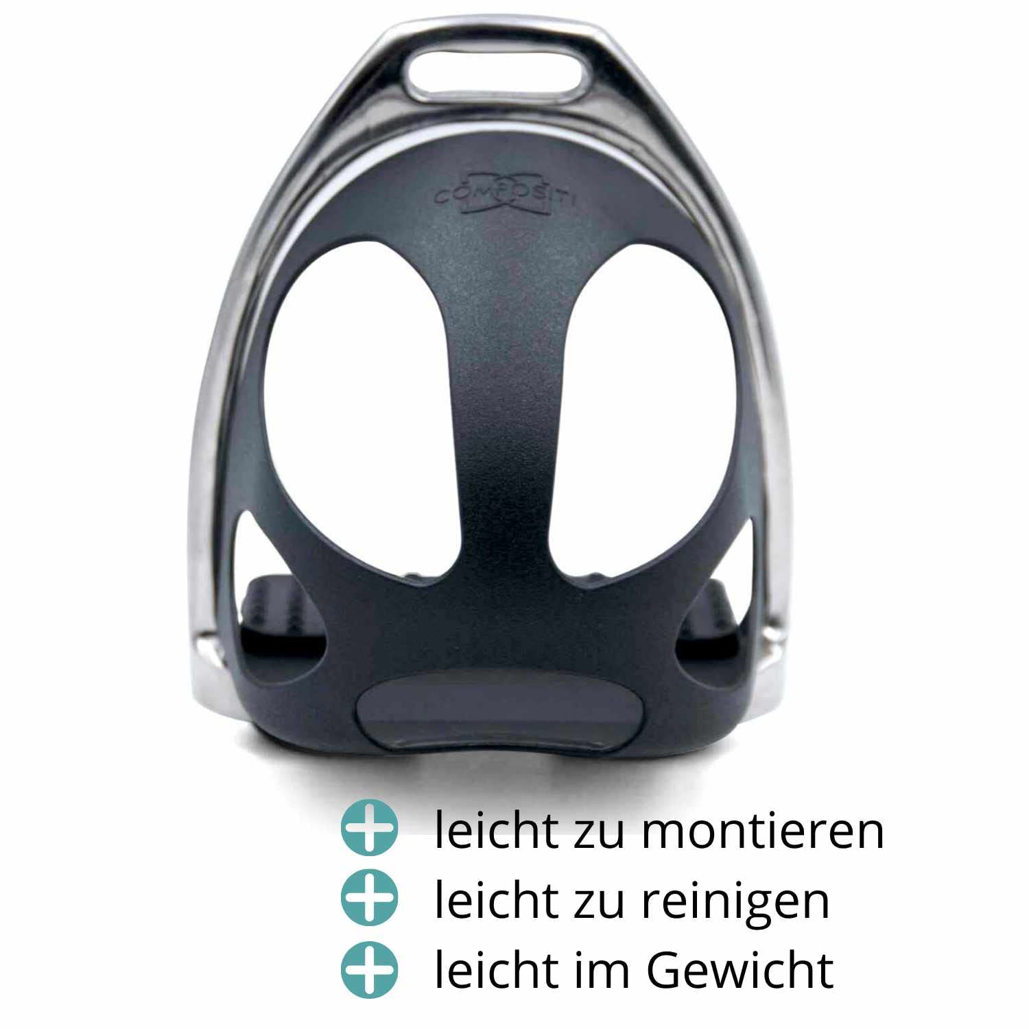 SteigbÃƒ¼geleinlage Durchrutschschutz with 1 Pair = 2 Pieces / Durchrutschschutz Stirrup for Adults Black SicherheitssteigbÃƒ¼geleinlage with CAP by Amesbichler | Juego de 2 almohadillas de seguridad para adultos con tapa