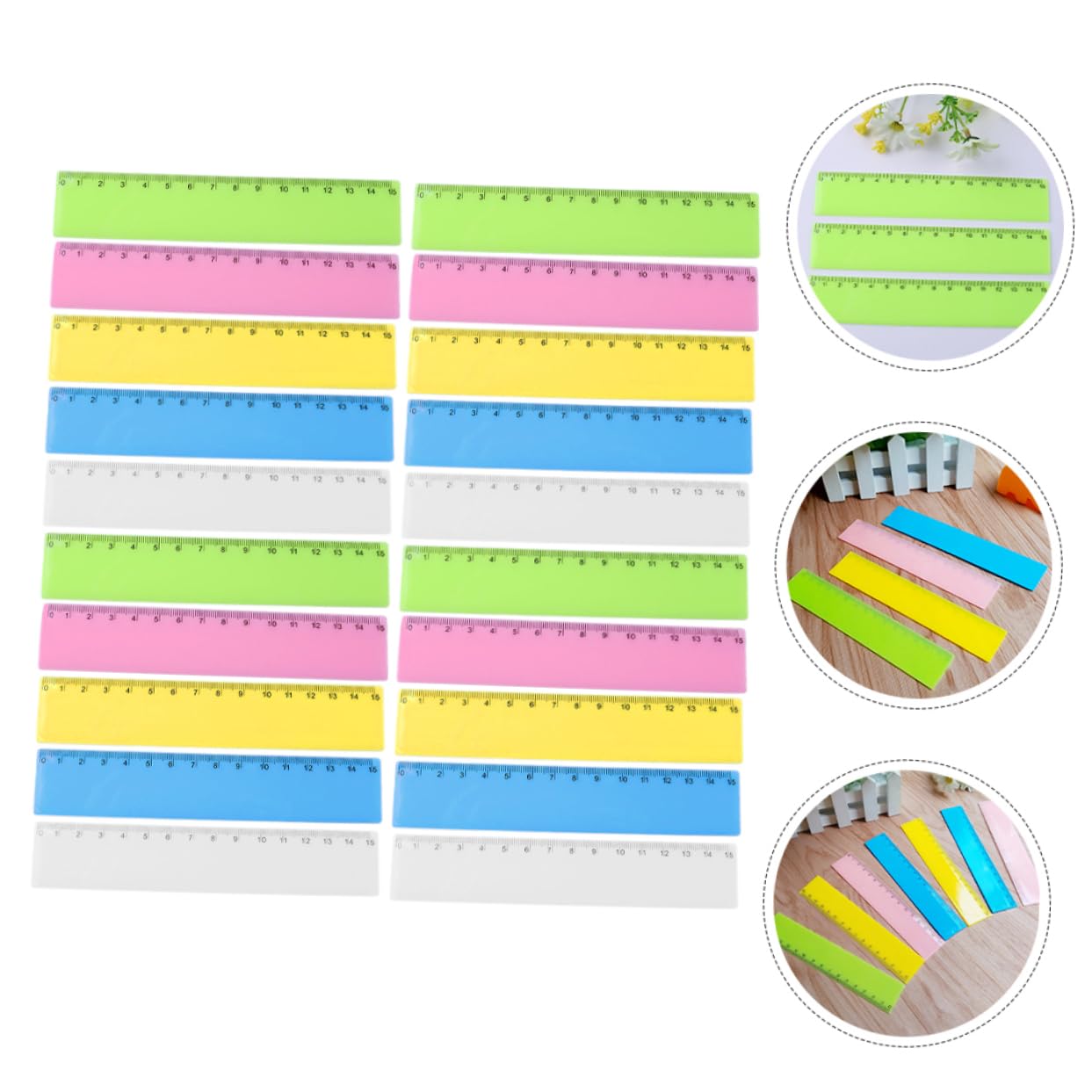 OSALADI 5 Set Righello Colorato Governate Studenti Che Misurano Righelli Righello Chiaro Misurazione Del Righello Governanti Per Gli Studenti Sovrano Trasparente Plastica 25 Pezzi * 5